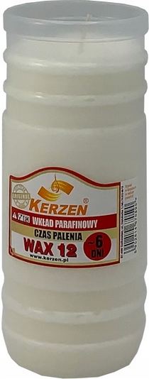 Parafínový vklad do svietnikov KERZEN WAX 12 - 6 dní svietenia, 144h